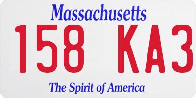 MA license plate 158KA3