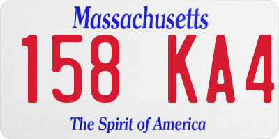 MA license plate 158KA4