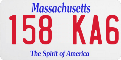 MA license plate 158KA6