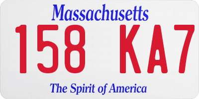 MA license plate 158KA7