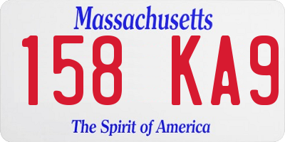 MA license plate 158KA9