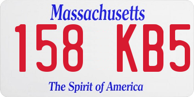MA license plate 158KB5