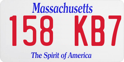 MA license plate 158KB7