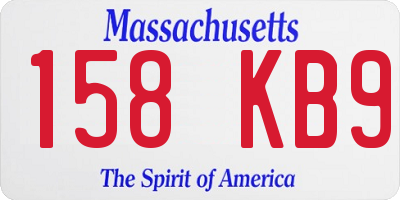 MA license plate 158KB9