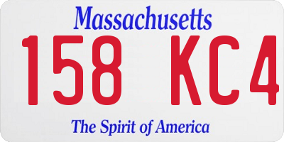 MA license plate 158KC4