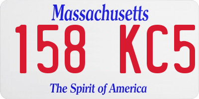 MA license plate 158KC5
