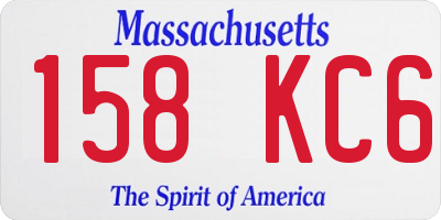 MA license plate 158KC6