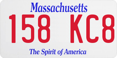 MA license plate 158KC8