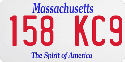 MA license plate 158KC9
