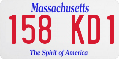 MA license plate 158KD1