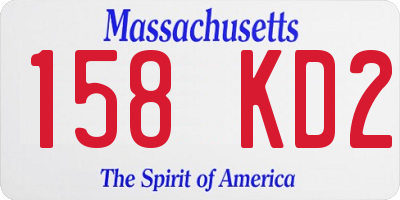 MA license plate 158KD2