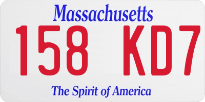 MA license plate 158KD7