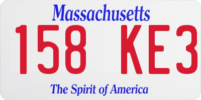 MA license plate 158KE3
