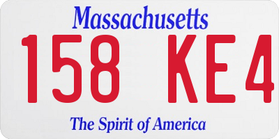 MA license plate 158KE4