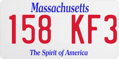 MA license plate 158KF3