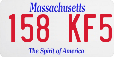 MA license plate 158KF5