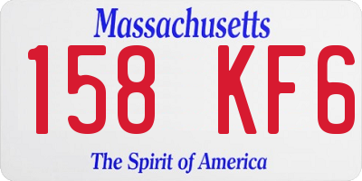 MA license plate 158KF6