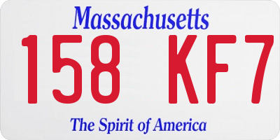MA license plate 158KF7