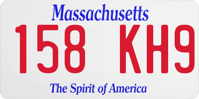 MA license plate 158KH9