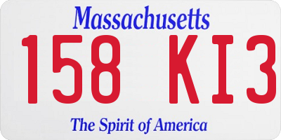 MA license plate 158KI3