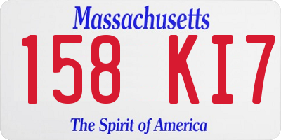 MA license plate 158KI7