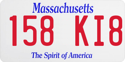 MA license plate 158KI8