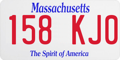 MA license plate 158KJ0