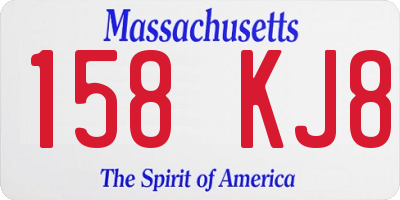 MA license plate 158KJ8