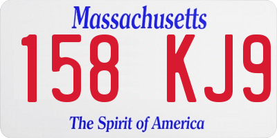 MA license plate 158KJ9