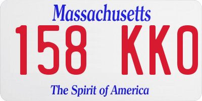 MA license plate 158KK0