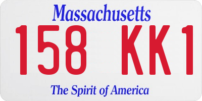 MA license plate 158KK1