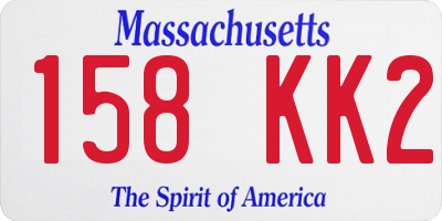 MA license plate 158KK2
