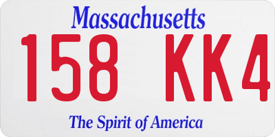 MA license plate 158KK4
