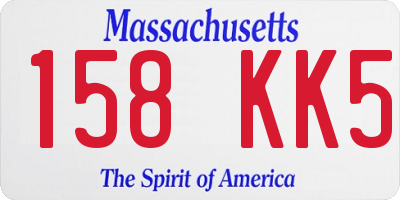 MA license plate 158KK5