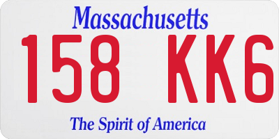 MA license plate 158KK6