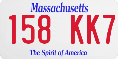 MA license plate 158KK7