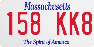 MA license plate 158KK8
