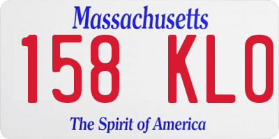 MA license plate 158KL0