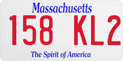 MA license plate 158KL2