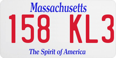 MA license plate 158KL3
