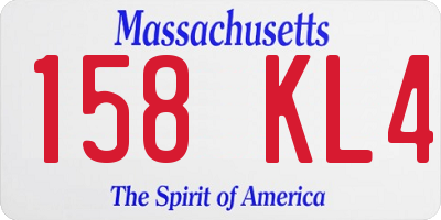 MA license plate 158KL4