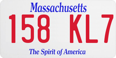 MA license plate 158KL7
