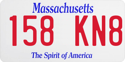 MA license plate 158KN8