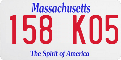 MA license plate 158KO5