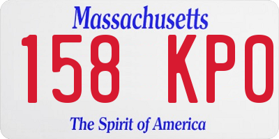 MA license plate 158KP0