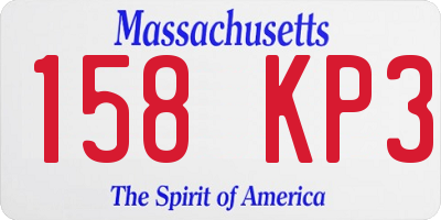 MA license plate 158KP3