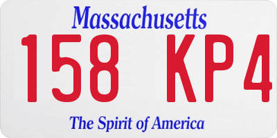 MA license plate 158KP4