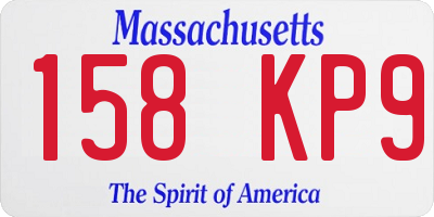 MA license plate 158KP9