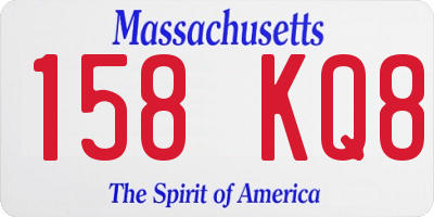 MA license plate 158KQ8