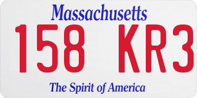 MA license plate 158KR3